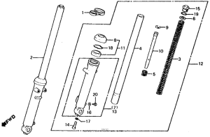 XL100S Front shock absorber 81-82