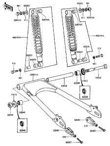 KZ440 Swing arm / shock absorbers