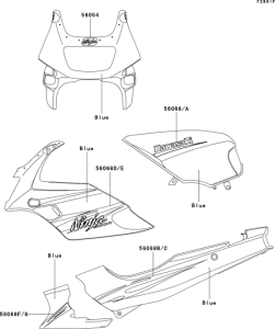 EX500 Наклейки (синий)