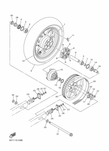 XVS950A Rear wheel complete assy