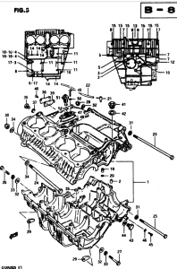 GS850 Картер двигателя