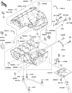 ZX600 Картер двигателя