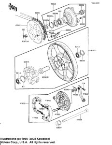 KZ650 Rear wheel / hub / brake / chain