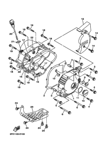 TTR90E Crankcase cover ass`y  (v
