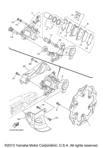 WR250F Задний суппорт