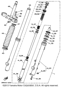 XT225F Передняя вилка