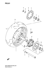 GSX1300R Rear wheel complete assy