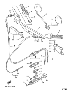DT125LC Steering handle. cable