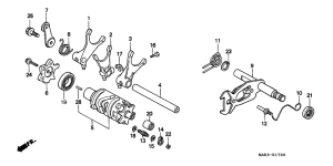 SLR650 Вилки и валы выбора передач