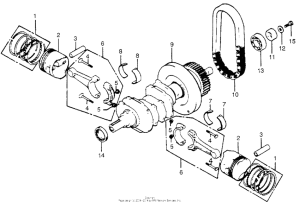 GL1000 Коленчатый вал и поршни