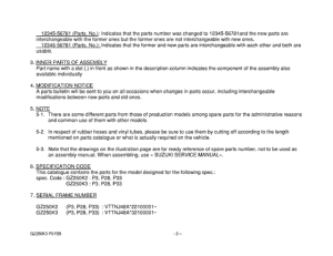 GZ250 Catalog preface