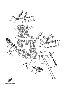 XT250 ｽﾀﾝﾄﾞ & ﾌｰﾄﾚｽﾄ