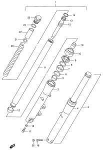 VS600 Вилка передней оси