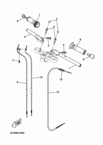 YZF-R125A Steering handle & cable