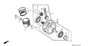 XR200R Crankshaft / piston /  balancer