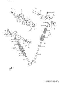 DR350 Распределительный вал-клапаны