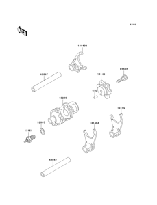 KL650 Валы и вилки переключения передач