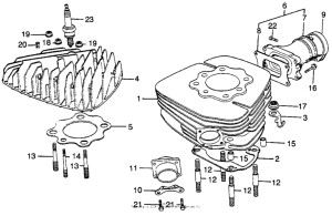 MR250 Цилиндр и головка цилиндра
