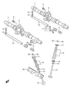 GSF600 Распределительный вал-клапаны