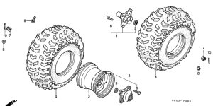 ATC250ES Rear wheel complete assy