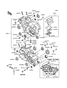 KX125 Картер двигателя
