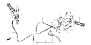 CB50 Handle lever + switch + cable