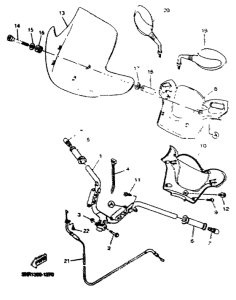 YP125D Steering handle. cable