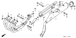 CB600F Глушитель