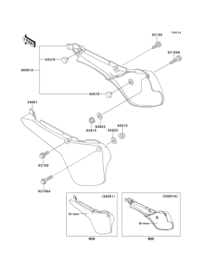 KX60 Side covers(kx60-b12 / b13 / b14)