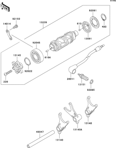 VN800 Валы и вилки переключения передач