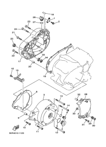 XVS250 Crankcase cover ass`y  (v