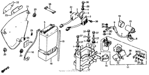 CB650 Right side cover + battery