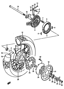 DR750 Rear wheel complete assy