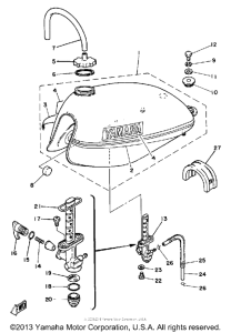 DT250F Топливный бак