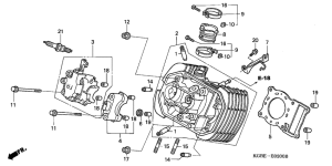 VT125 Передняя головка цилиндров