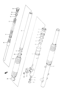 DR350 Передняя вилка