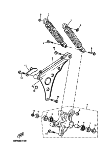 YP125D Задний рычаг и подвеска