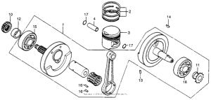 XL175 Коленчатый вал и поршни