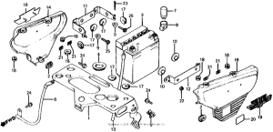 CX500 Cx500d side cover + battery