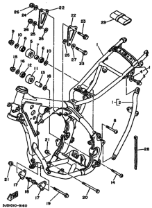 YZ125 YZ125W Frame comp