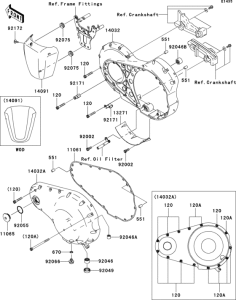 VN2000 Левая крышка двигателя
