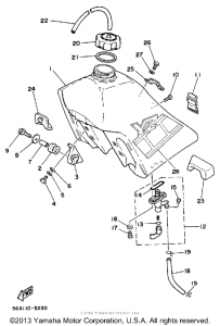 YZ250N Топливный бак