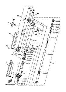 YZ125 Вилка передней оси