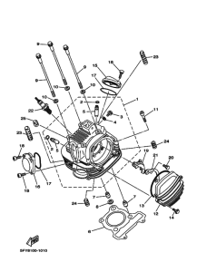 TW200E Головка цилиндров