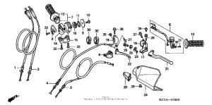 XR400R Handle lever + switch + cable