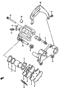 DR350 Задний суппорт
