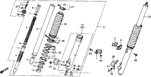 XR500R Front shock absorber 81-83