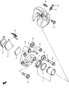 GSX750 Передний суппорт тормозной