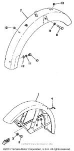 RS100B Front fender - rear fender