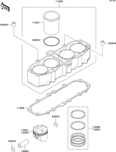 ZX600 Цилиндр и поршни